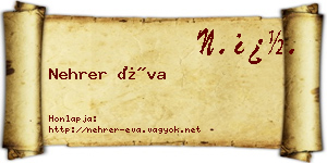Nehrer Éva névjegykártya